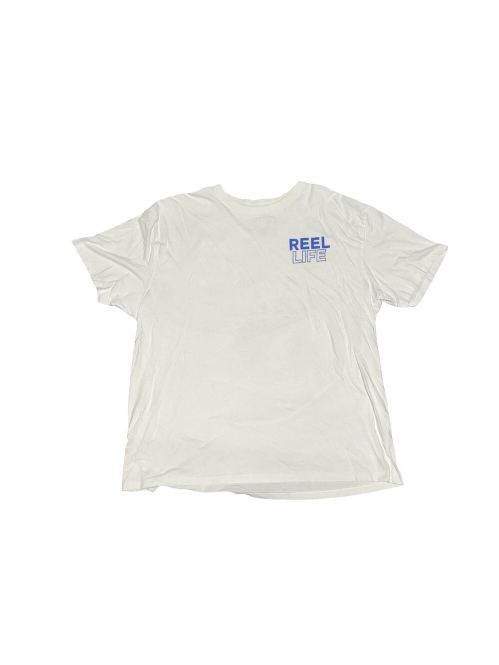 Reel Life Fishing T-Shirt Men’s XXL White Short Sleeve Graphic Tee